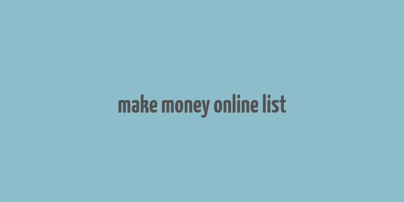 make money online list