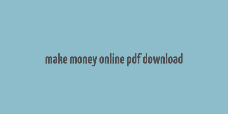 make money online pdf download