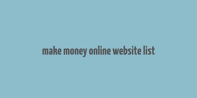 make money online website list