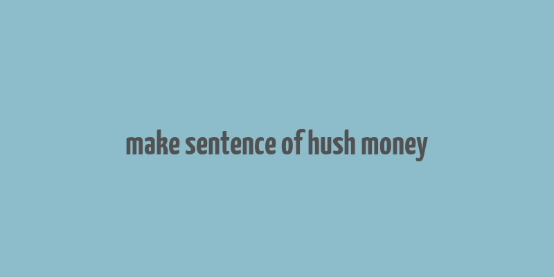 make sentence of hush money