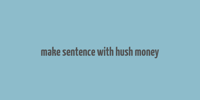 make sentence with hush money