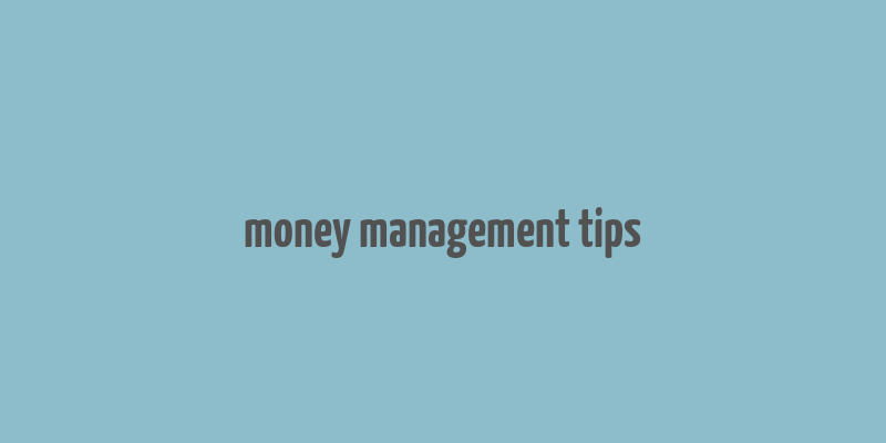 money management tips