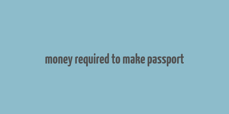 money required to make passport