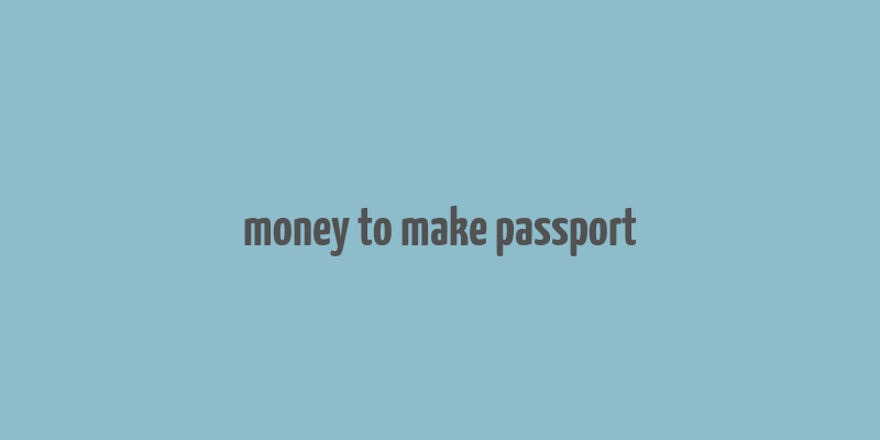 money to make passport