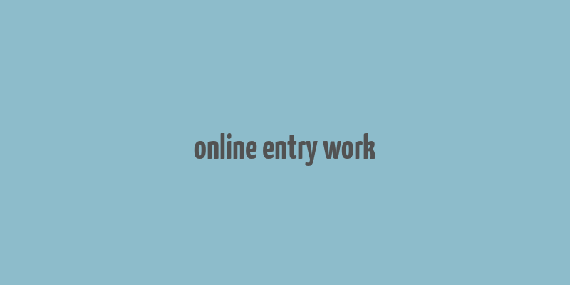 online entry work