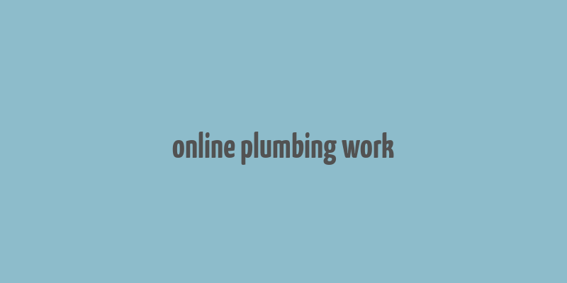 online plumbing work