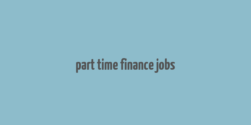 part time finance jobs