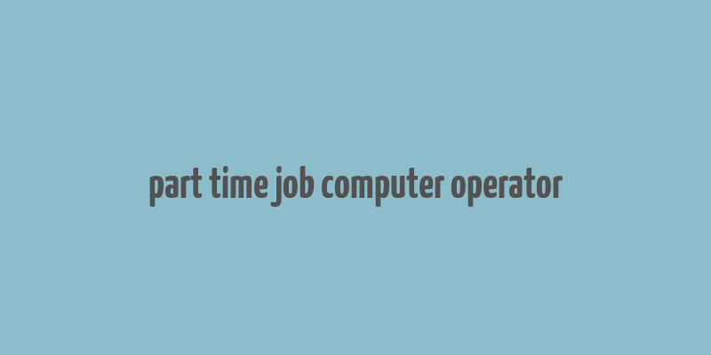 part time job computer operator