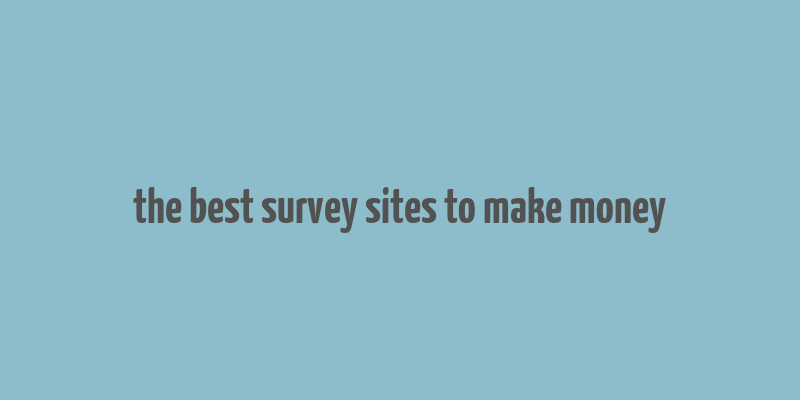 the best survey sites to make money