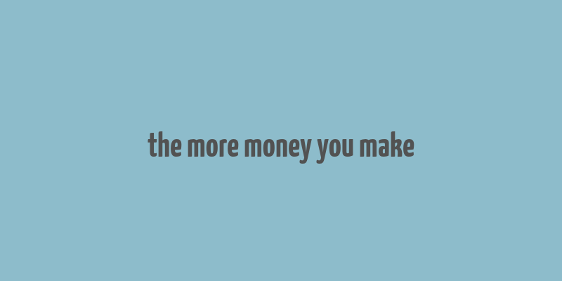 the more money you make