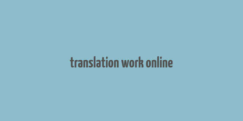 translation work online