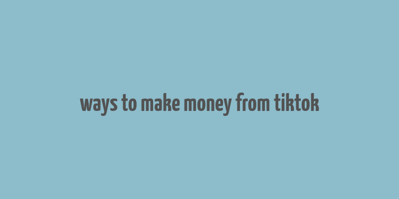 ways to make money from tiktok