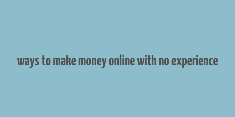 ways to make money online with no experience