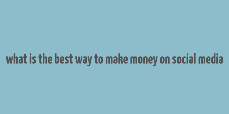 what is the best way to make money on social media