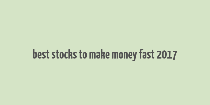 best stocks to make money fast 2017