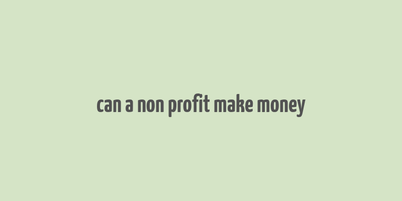 can a non profit make money