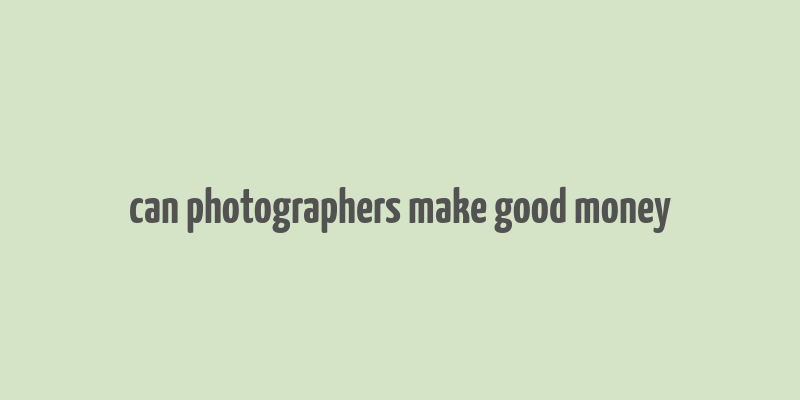 can photographers make good money