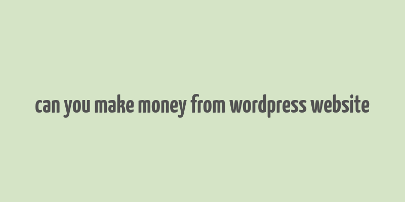 can you make money from wordpress website