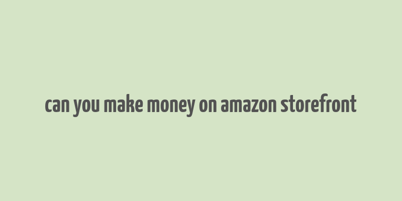 can you make money on amazon storefront