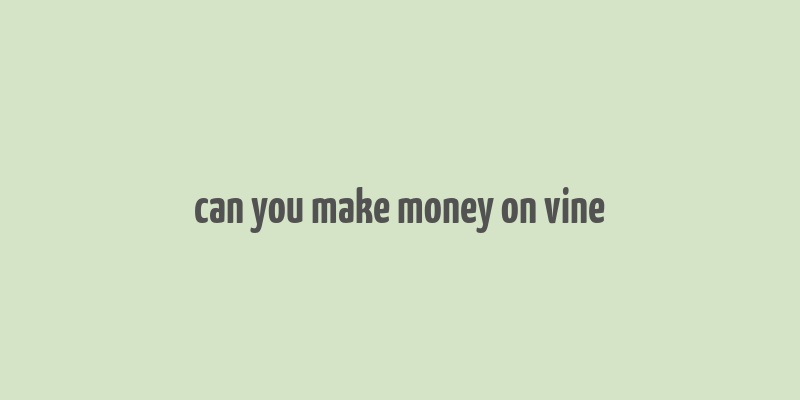 can you make money on vine