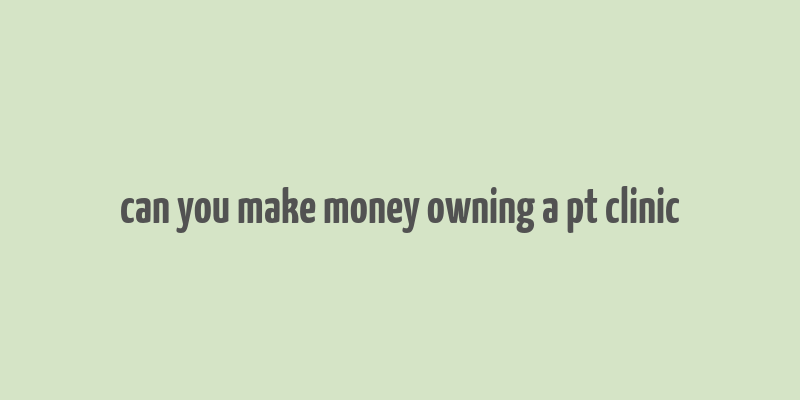 can you make money owning a pt clinic