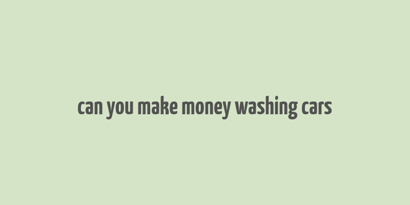 can you make money washing cars