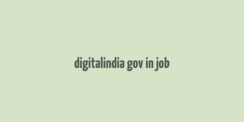 digitalindia gov in job