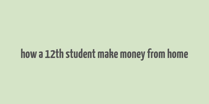 how a 12th student make money from home