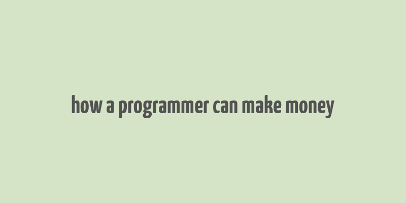 how a programmer can make money