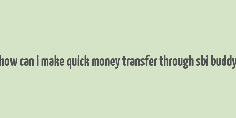 how can i make quick money transfer through sbi buddy