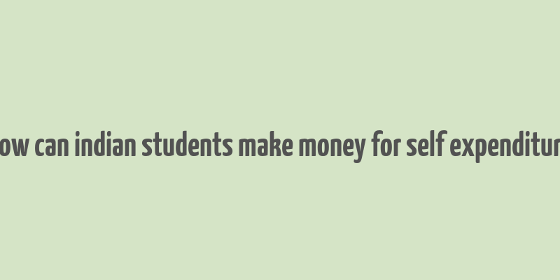 how can indian students make money for self expenditure