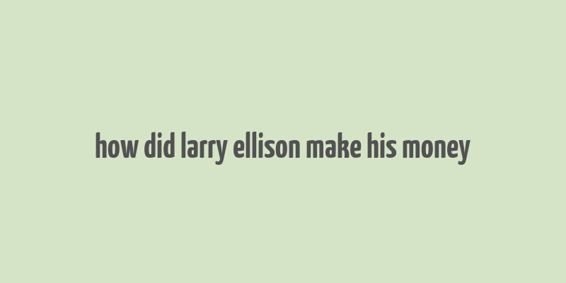 how did larry ellison make his money