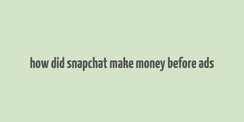 how did snapchat make money before ads