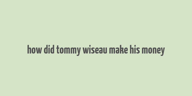 how did tommy wiseau make his money