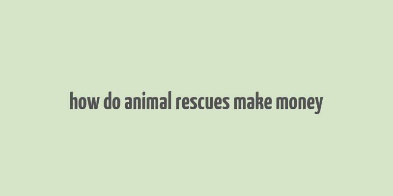 how do animal rescues make money