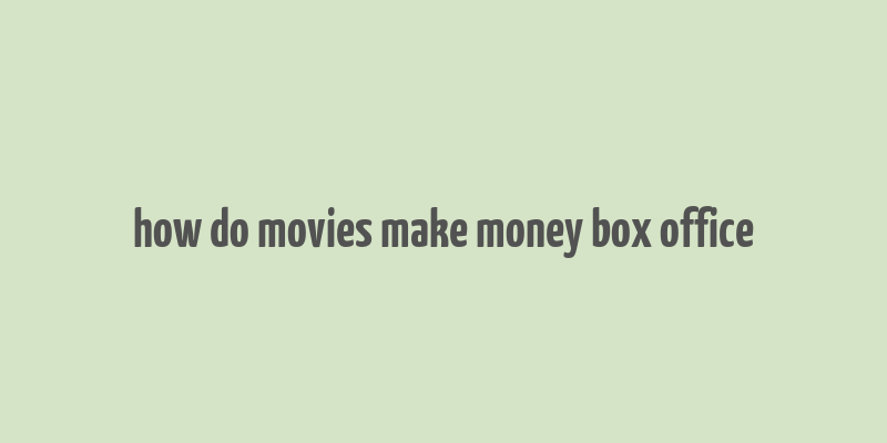 how do movies make money box office