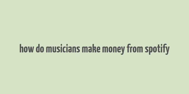 how do musicians make money from spotify