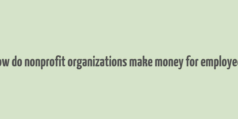 how do nonprofit organizations make money for employees