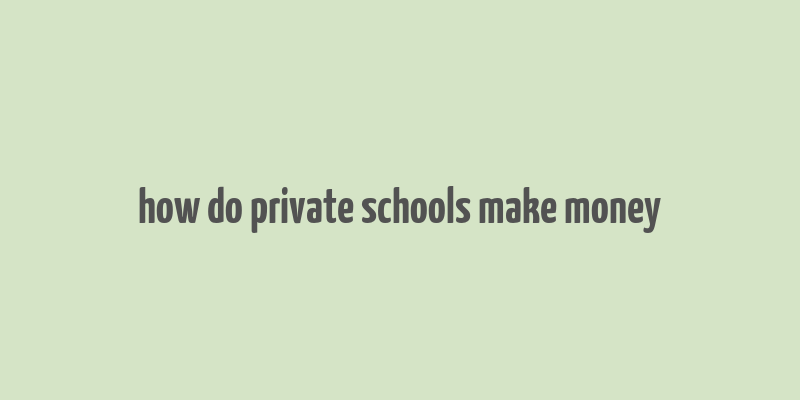 how do private schools make money