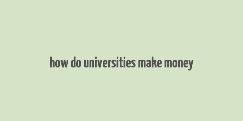 how do universities make money