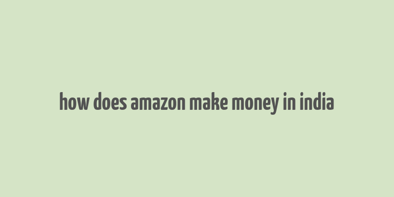 how does amazon make money in india