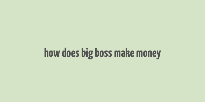 how does big boss make money