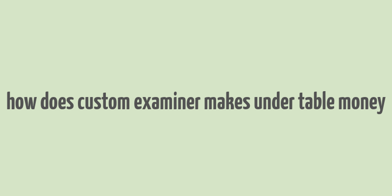 how does custom examiner makes under table money