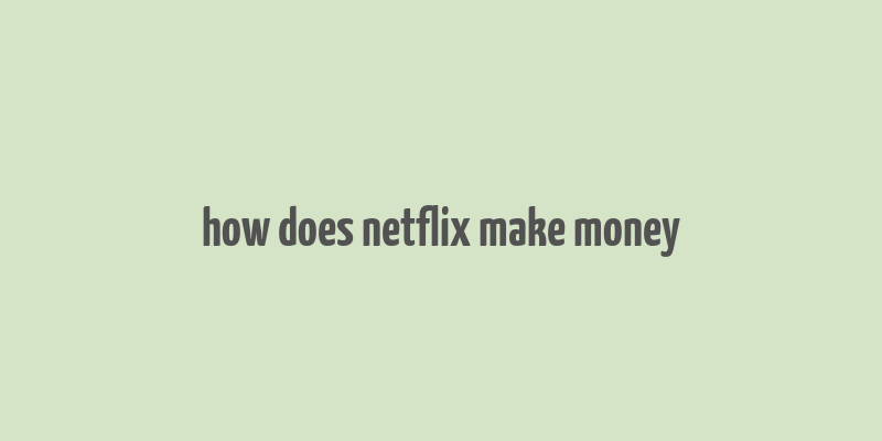 how does netflix make money