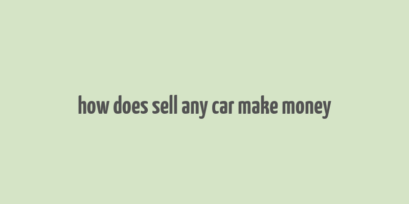 how does sell any car make money