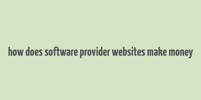 how does software provider websites make money