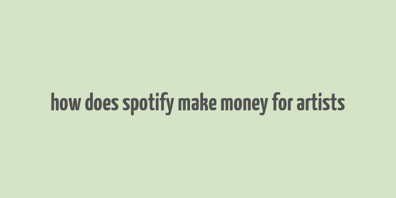 how does spotify make money for artists