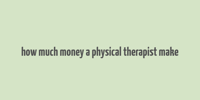 how much money a physical therapist make