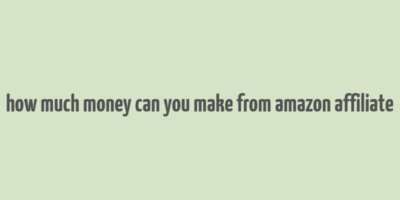 how much money can you make from amazon affiliate