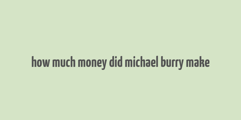 how much money did michael burry make